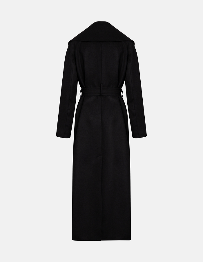 Regular-fit double-breasted coat in wool cloth