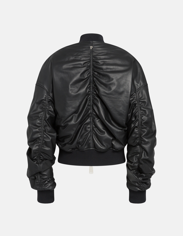 Oversized bomber jacket in nappa leather