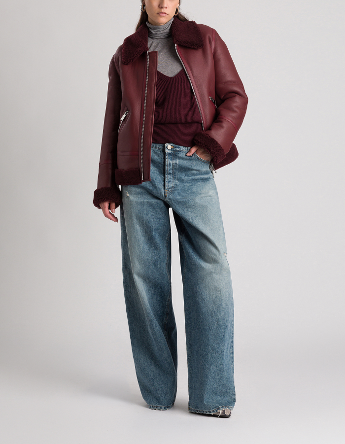 Normal geschnittene Jacke aus Lammfell