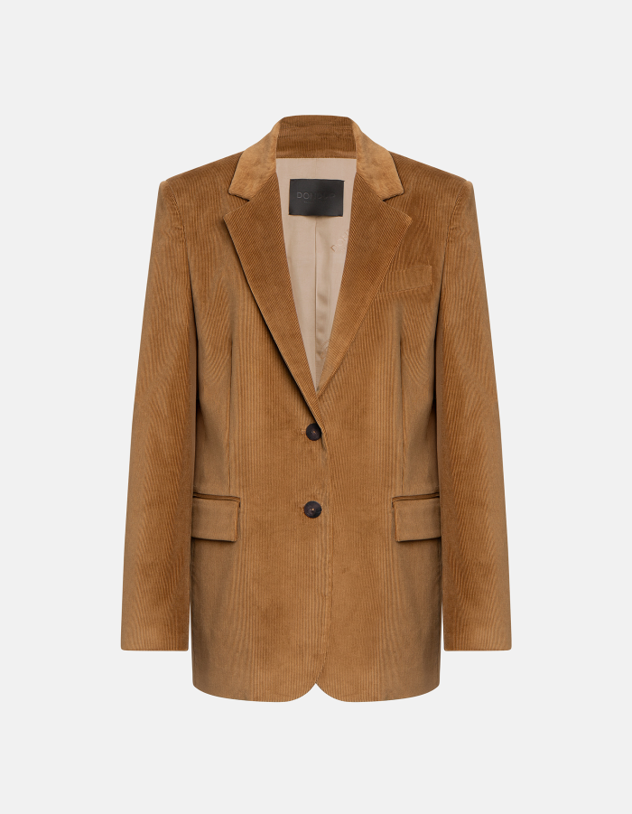 Blazer monopetto loose in velluto stretch
