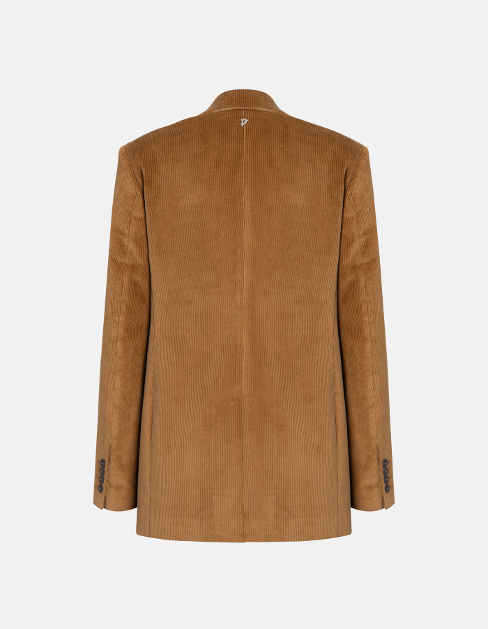 Blazer monopetto loose in velluto stretch