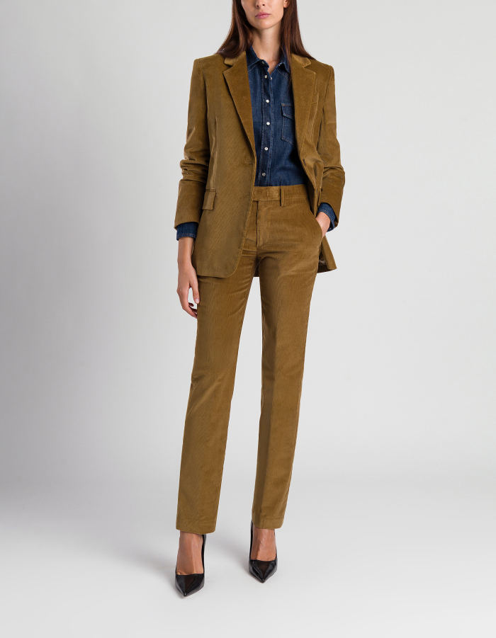 Blazer monopetto loose in velluto stretch