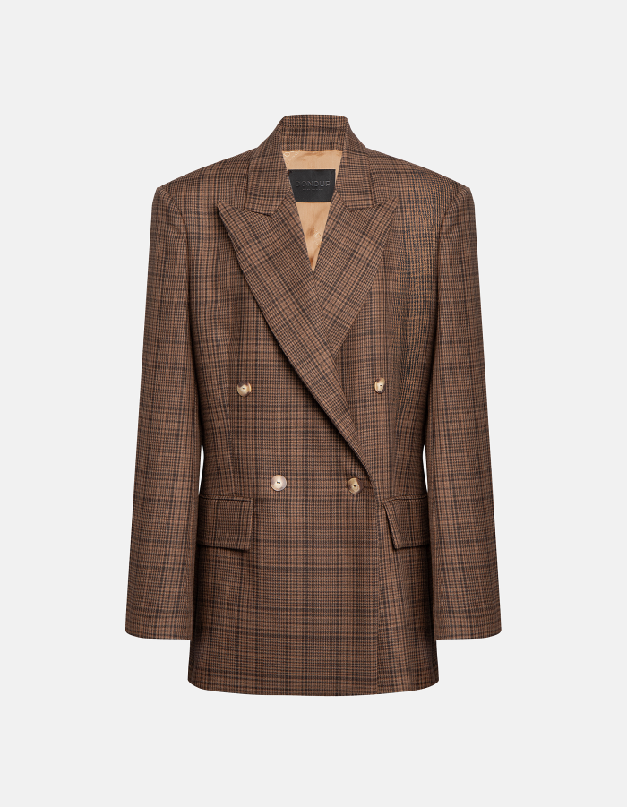 Blazer doppiopetto over in lana principe di Galles