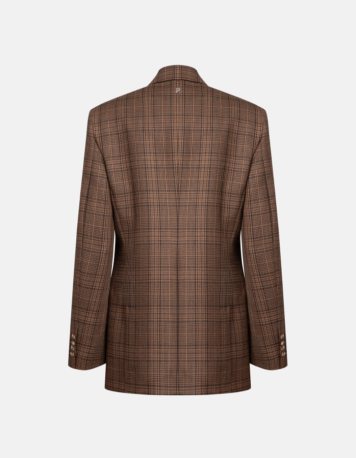 Blazer doppiopetto over in lana principe di Galles