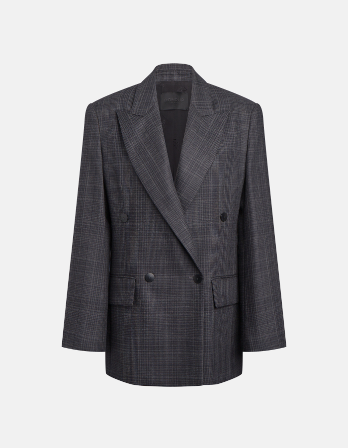 Blazer doppiopetto over in lana principe di Galles