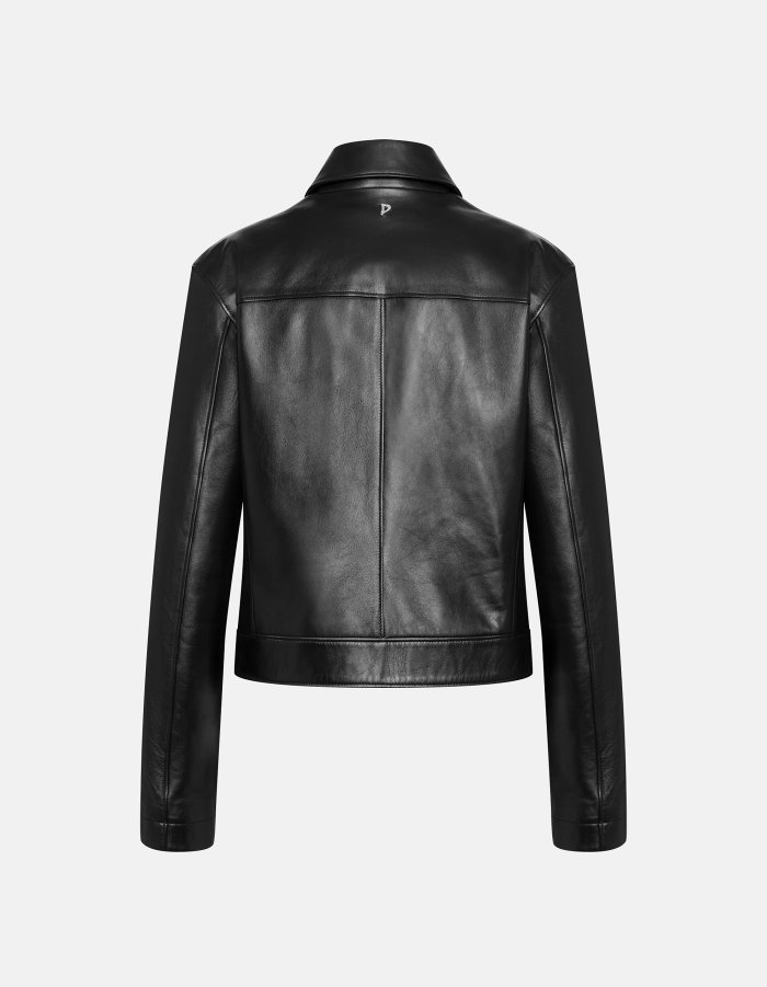 Bikerjacke in schmaler Passform aus Nappaleder