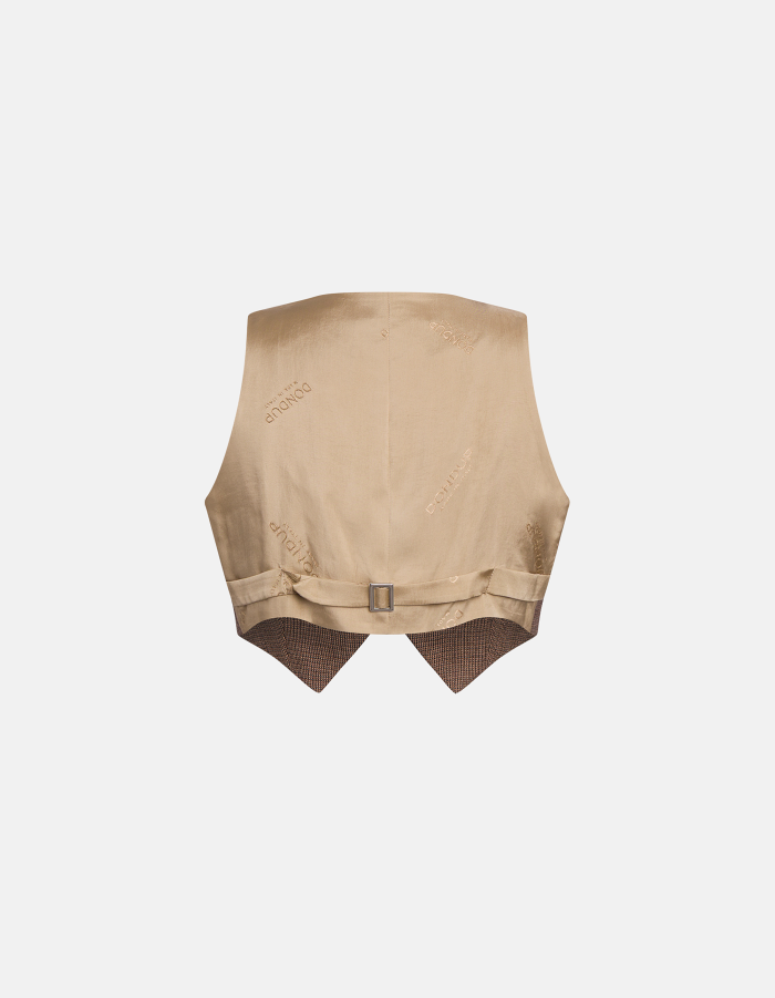Gilet monopetto slim in lana fantasia