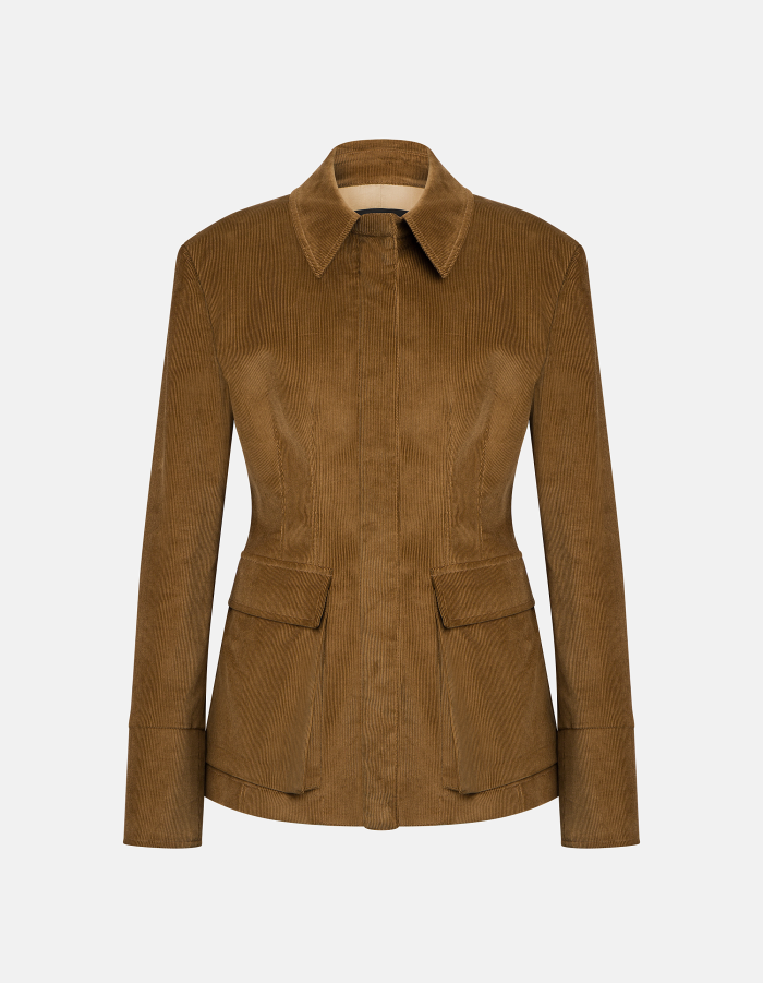 Slim-fit jacket in stretch velvet