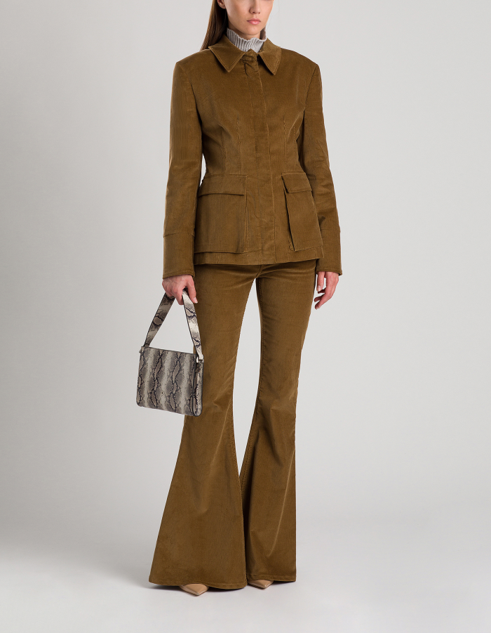 Slim-fit jacket in stretch velvet