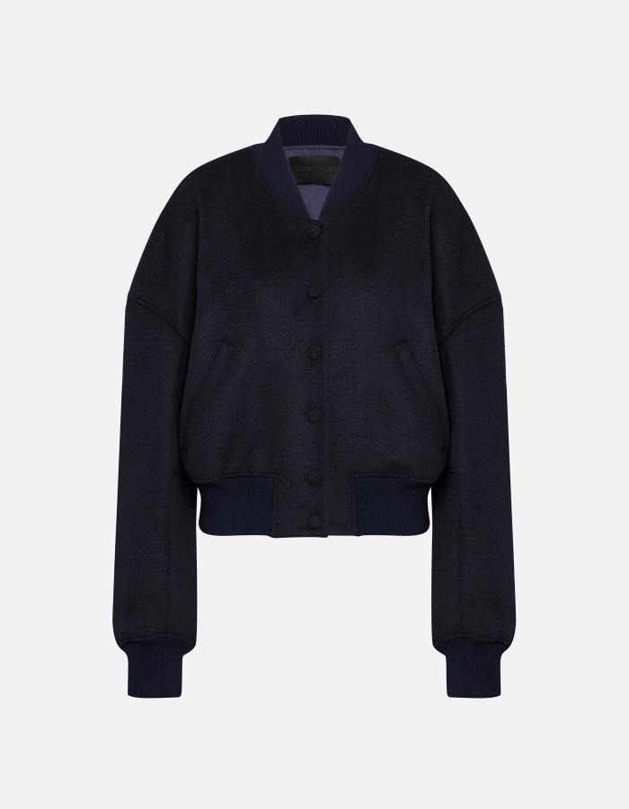 Bomberjacke aus Velours mit Wollanteil