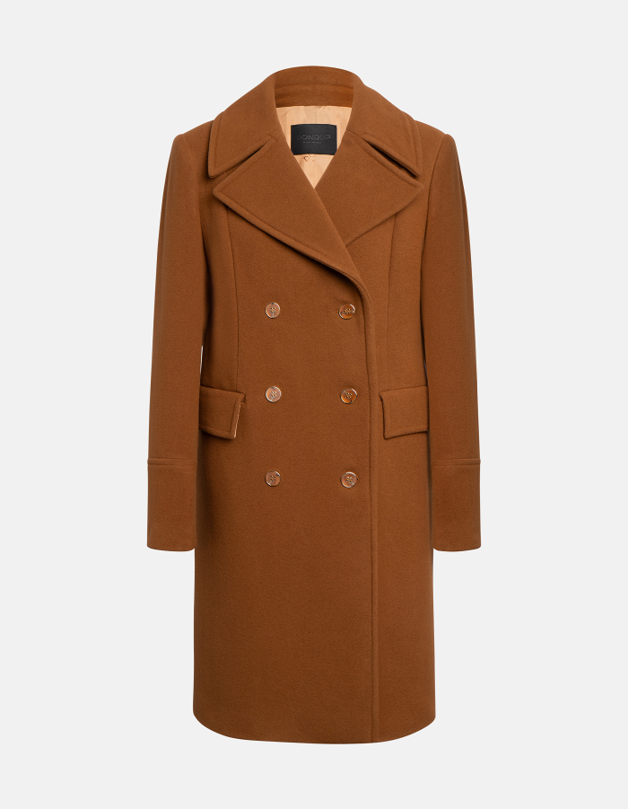 Cappotto doppiopetto regular in panno lana e cachemire