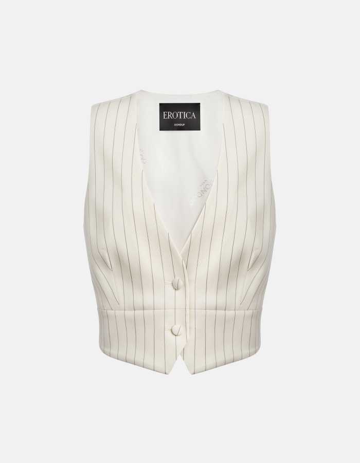 Gilet in fresco di lana gessato