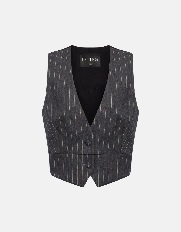 Gilet in fresco di lana gessato