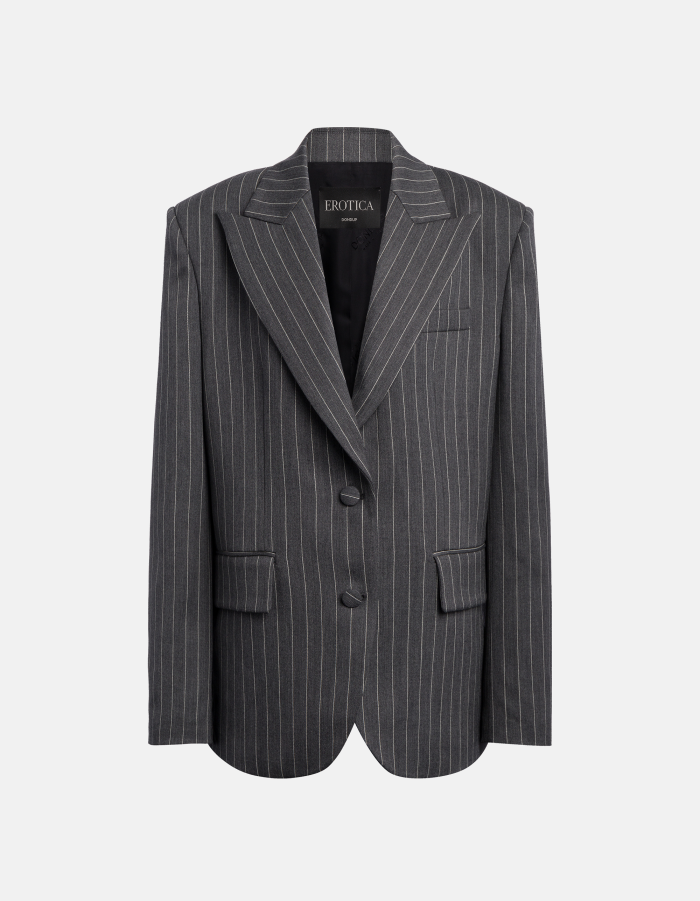 Blazer monopetto in fresco di lana gessato