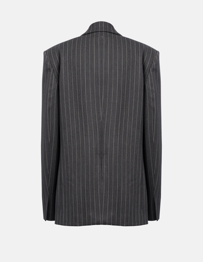 Blazer monopetto in fresco di lana gessato