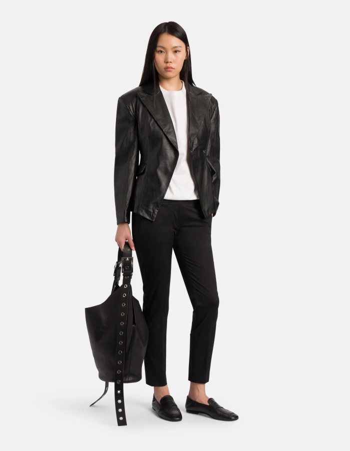 Perfect slim-fit trousers in cotton gabardine
