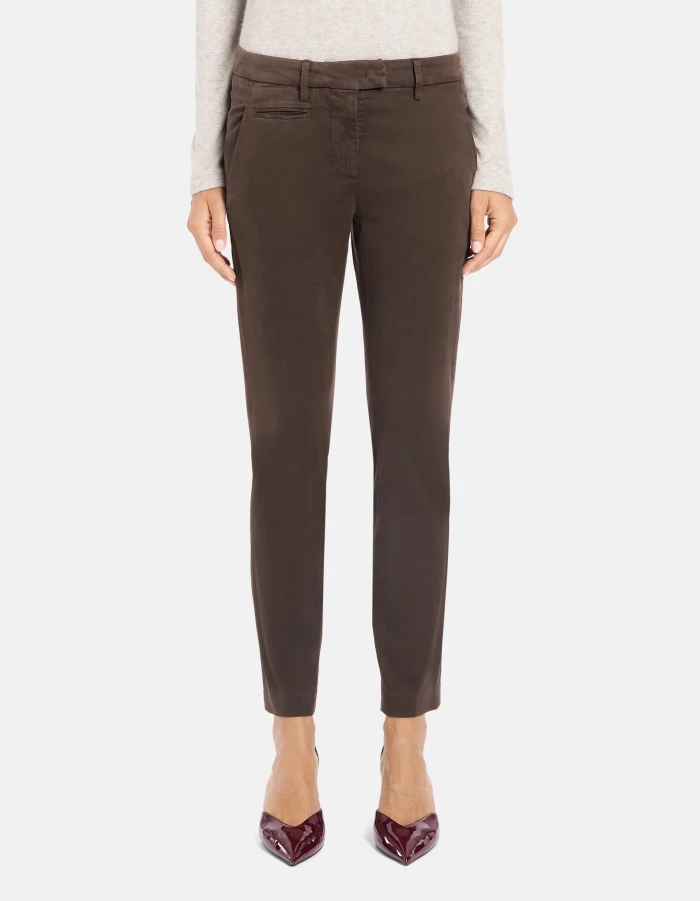 Pantaloni Perfect slim in gabardina mano calda