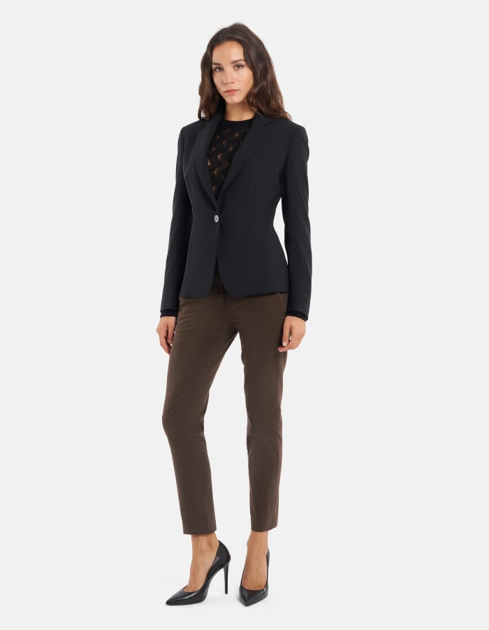 Pantaloni Perfect slim in gabardina mano calda