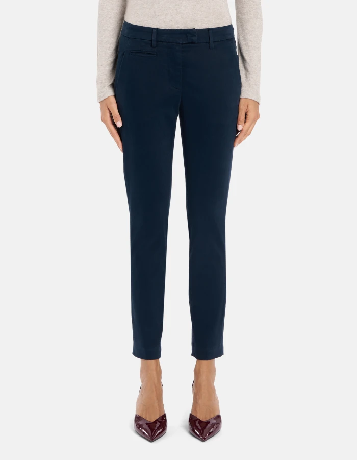 Pantaloni Perfect slim in gabardina mano calda