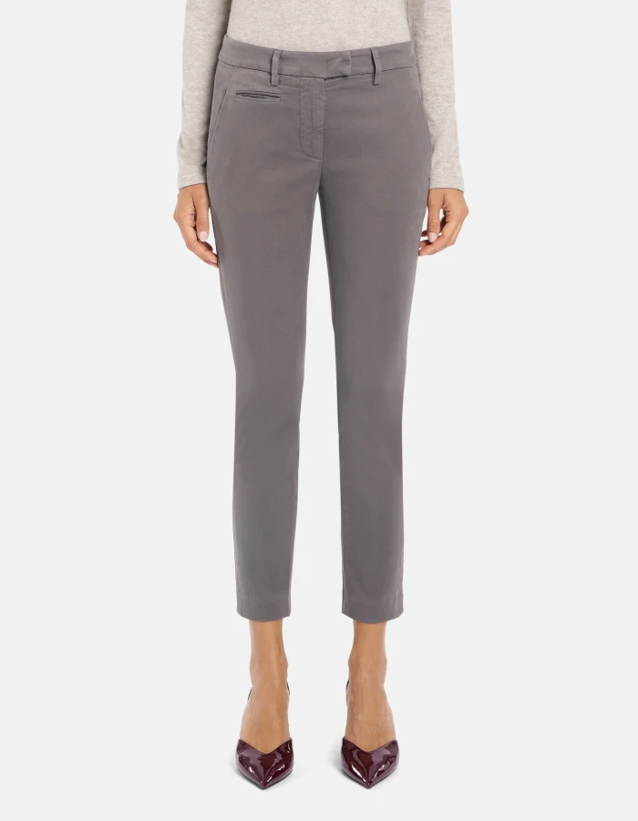 Pantaloni Perfect slim in gabardina mano calda