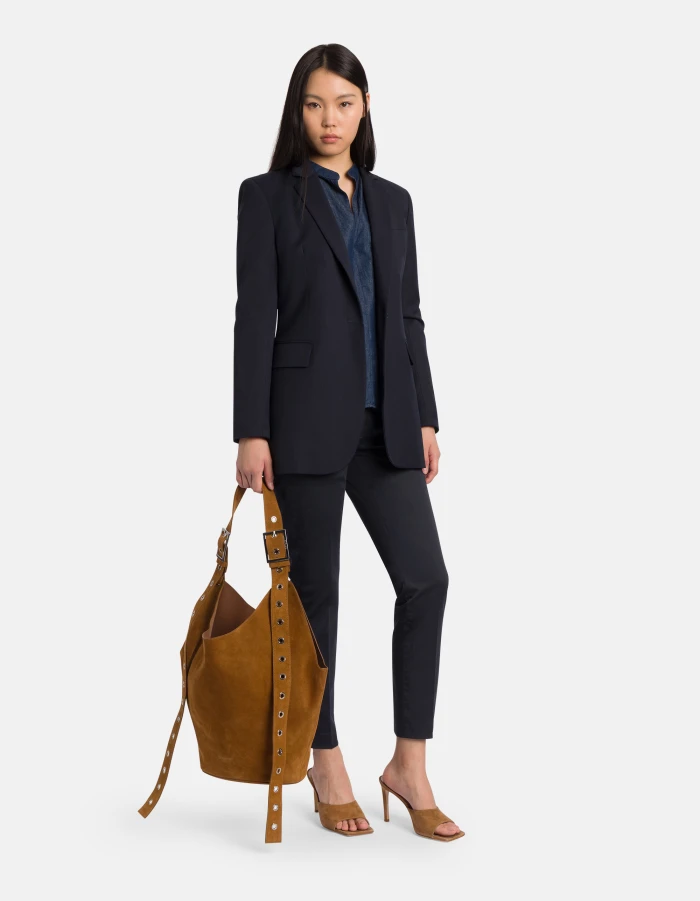 Perfect slim-fit trousers in satin