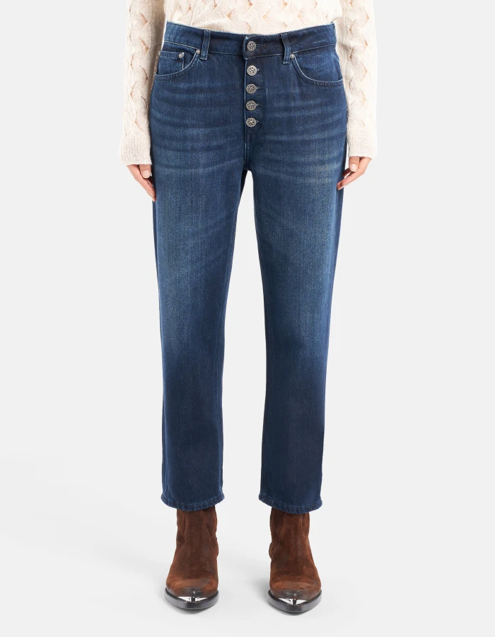 Jeans Koons loose in denim fisso cotone e lyocell