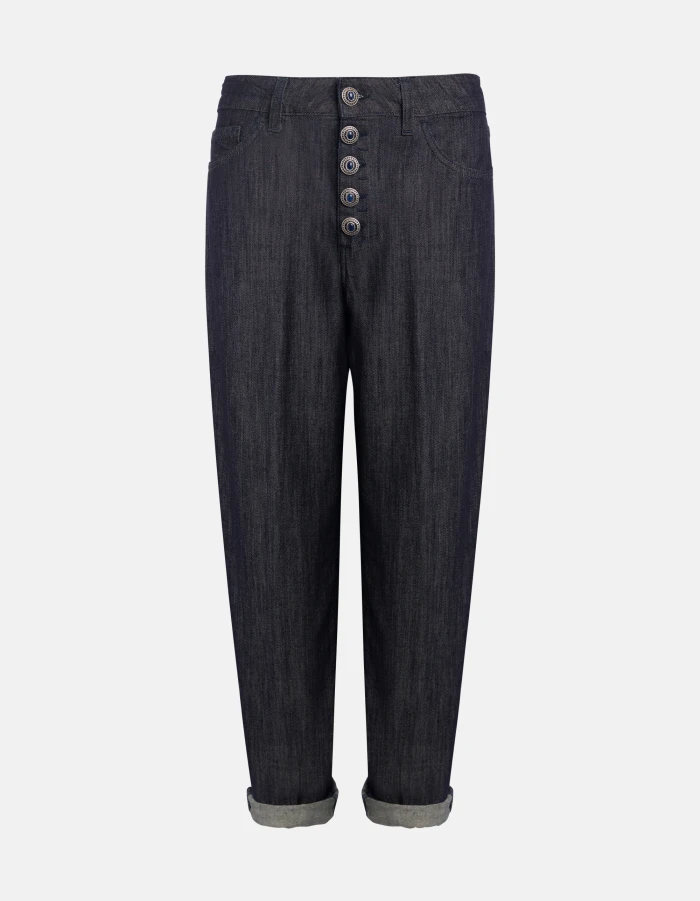 Koons loose-fit jeans in rigid silk denim
