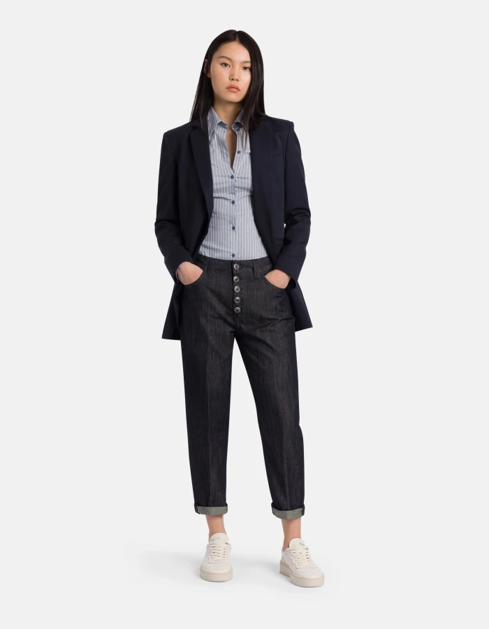 Koons loose-fit jeans in rigid silk denim