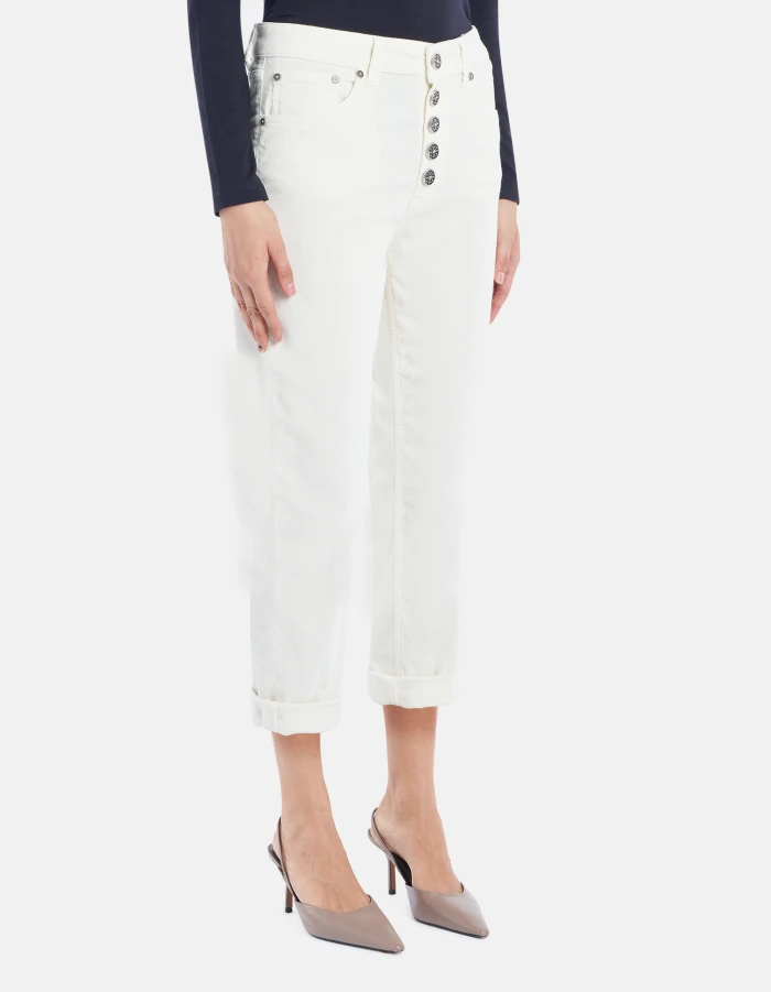 Pantaloni Koons loose in velluto cotone e lyocell