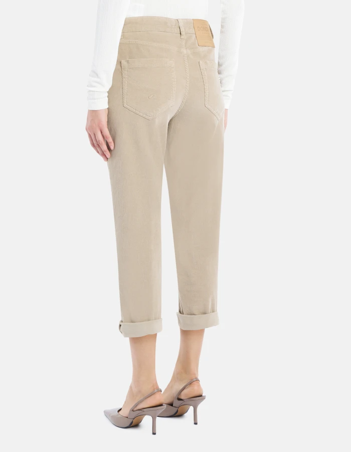 Pantaloni Koons loose in velluto cotone e lyocell