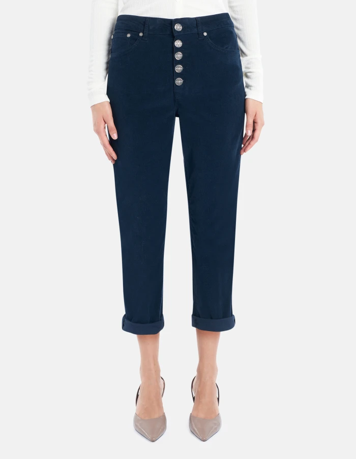 Pantaloni Koons loose in velluto cotone e lyocell