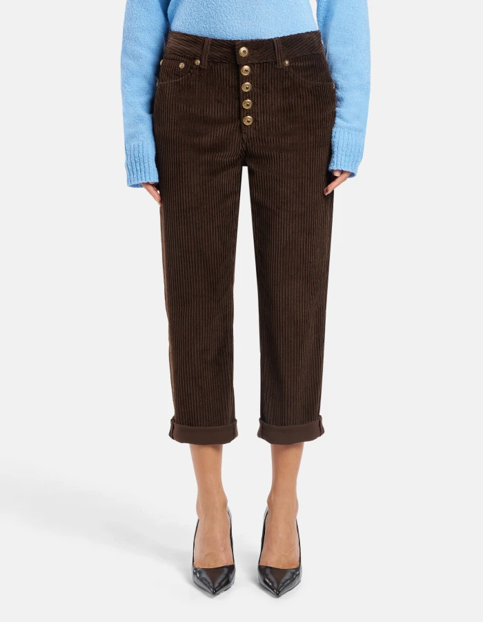 Pantaloni Koons loose in velluto a coste