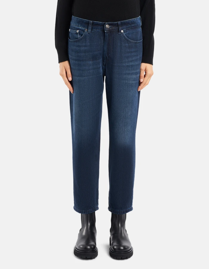 Jeans Koons loose in denim fisso cotone e lyocell