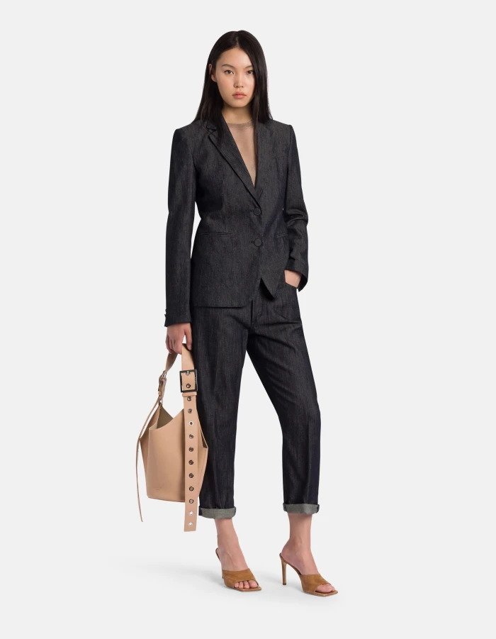 Koons loose-fit jeans in rigid silk denim