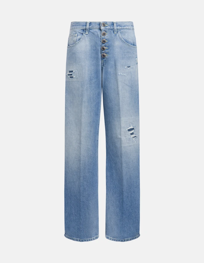 Jeans Jacklyn wide leg in denim fisso