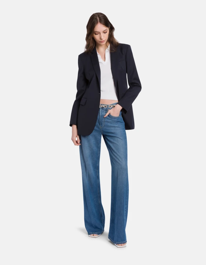 Jacklyn wide-leg jeans in rigid lyocell denim