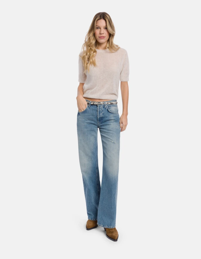 Jeans Jacklyn wide leg in denim fisso