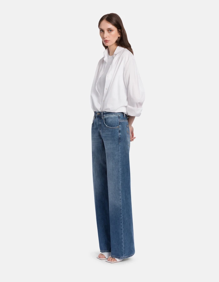 Jacklyn wide-leg jeans in rigid denim