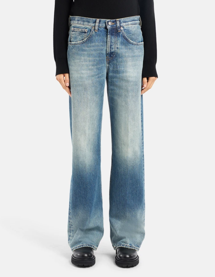 Jeans Jacklyn wide leg in denim fisso