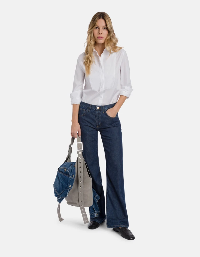 Jeans Jacklyn wide leg in denim fisso