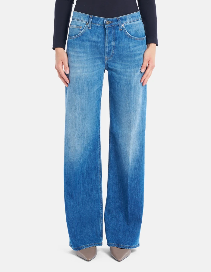 Jacklyn wide-leg jeans in stretch denim