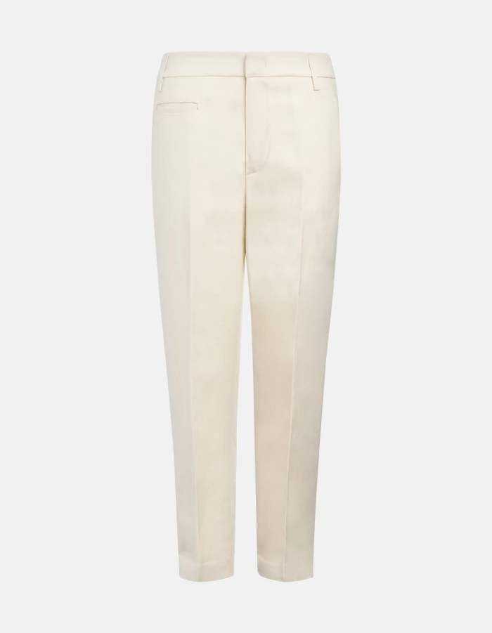 Ariel carrot-cut trousers in viscose and linen twill