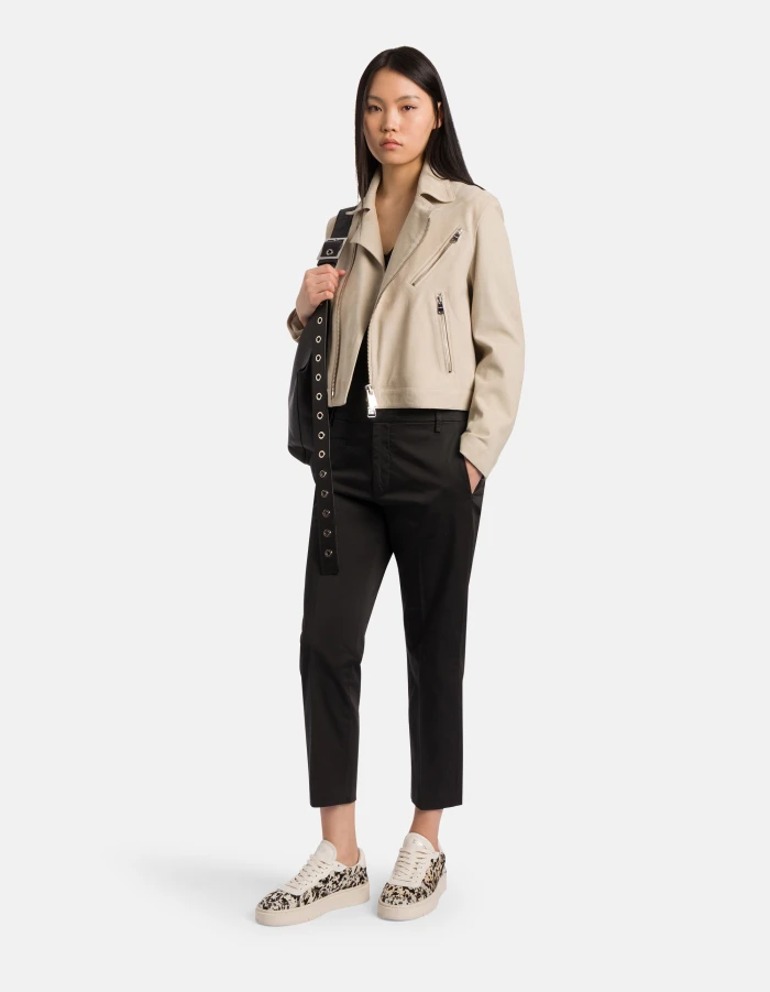 Ariel carrot-cut trousers in satin