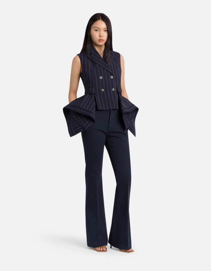 Lexi short skinny-fit bootcut trousers in stretch bull denim