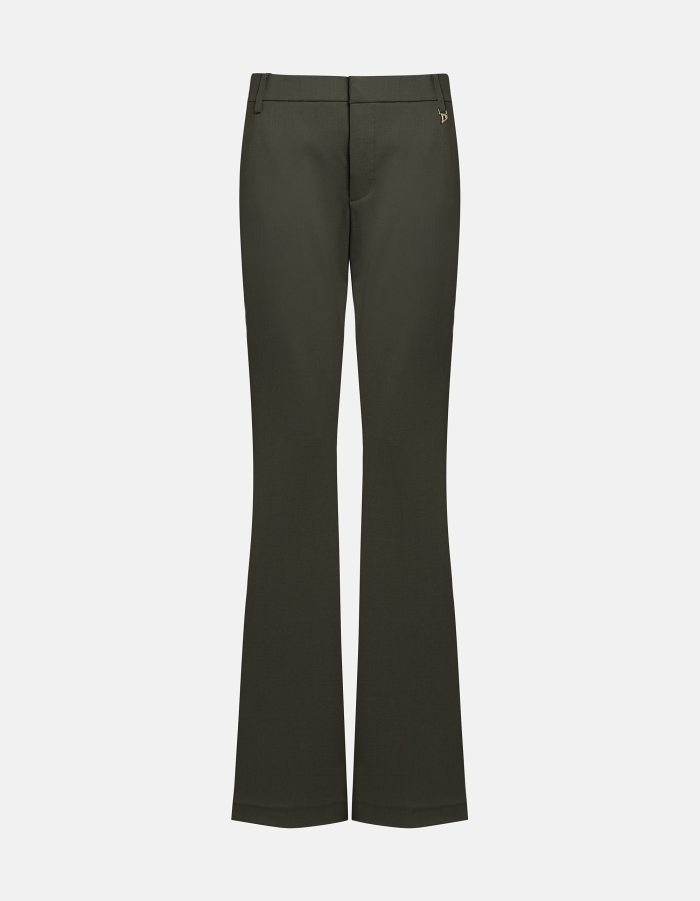 Pantaloni Lexi skinny bootcut in gabardina di lana