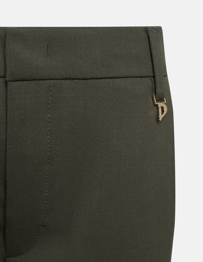 Pantaloni Lexi skinny bootcut in gabardina di lana