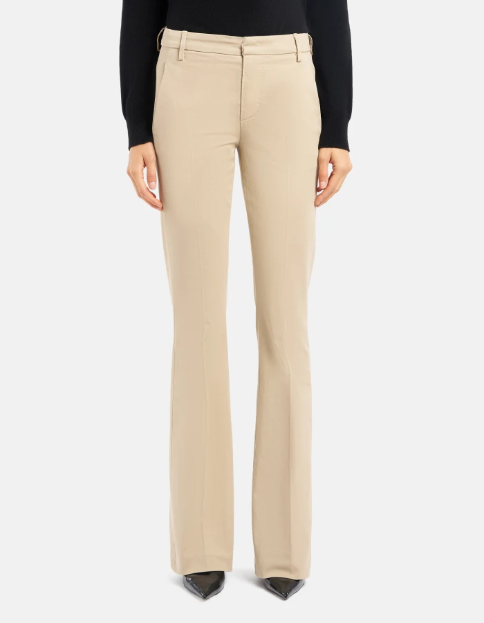 Pantaloni Lexi bootcut in gabardina di cotone