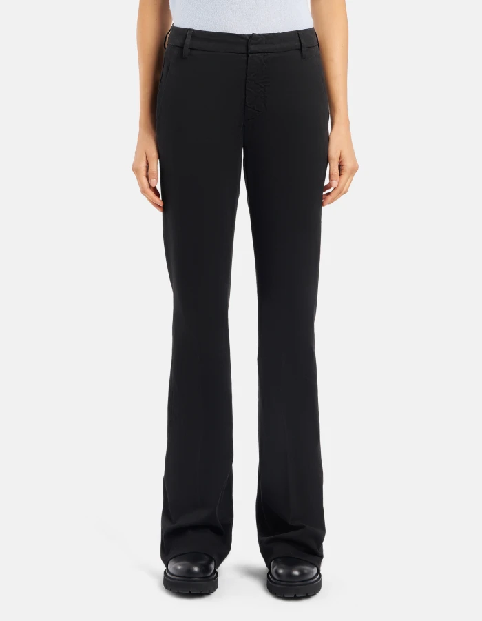 Pantaloni Lexi bootcut in gabardina di cotone
