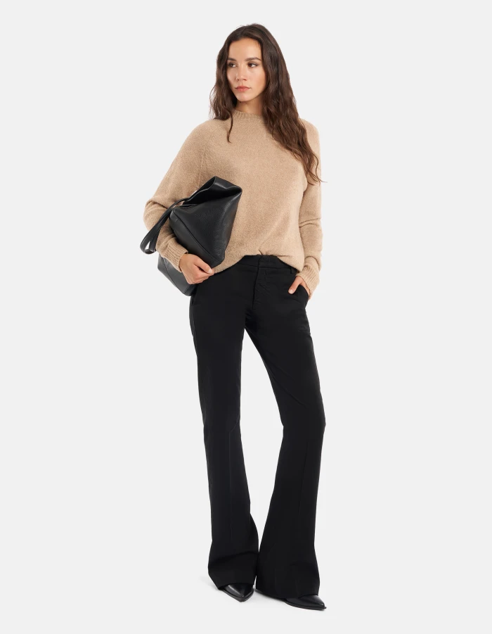 Pantaloni Lexi bootcut in gabardina di cotone
