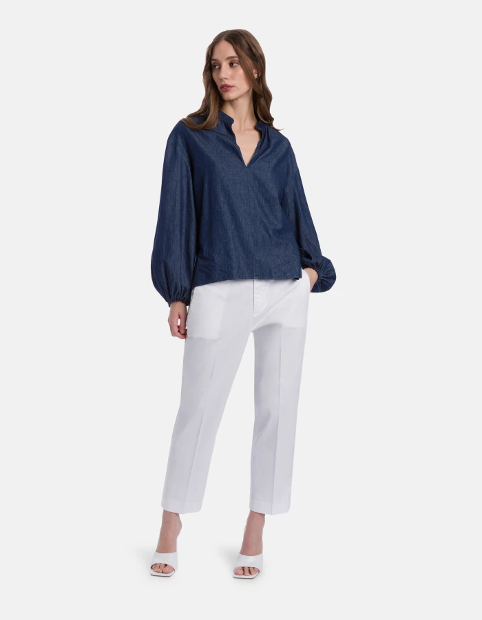 Nima loose-fit trousers in compact gabardine